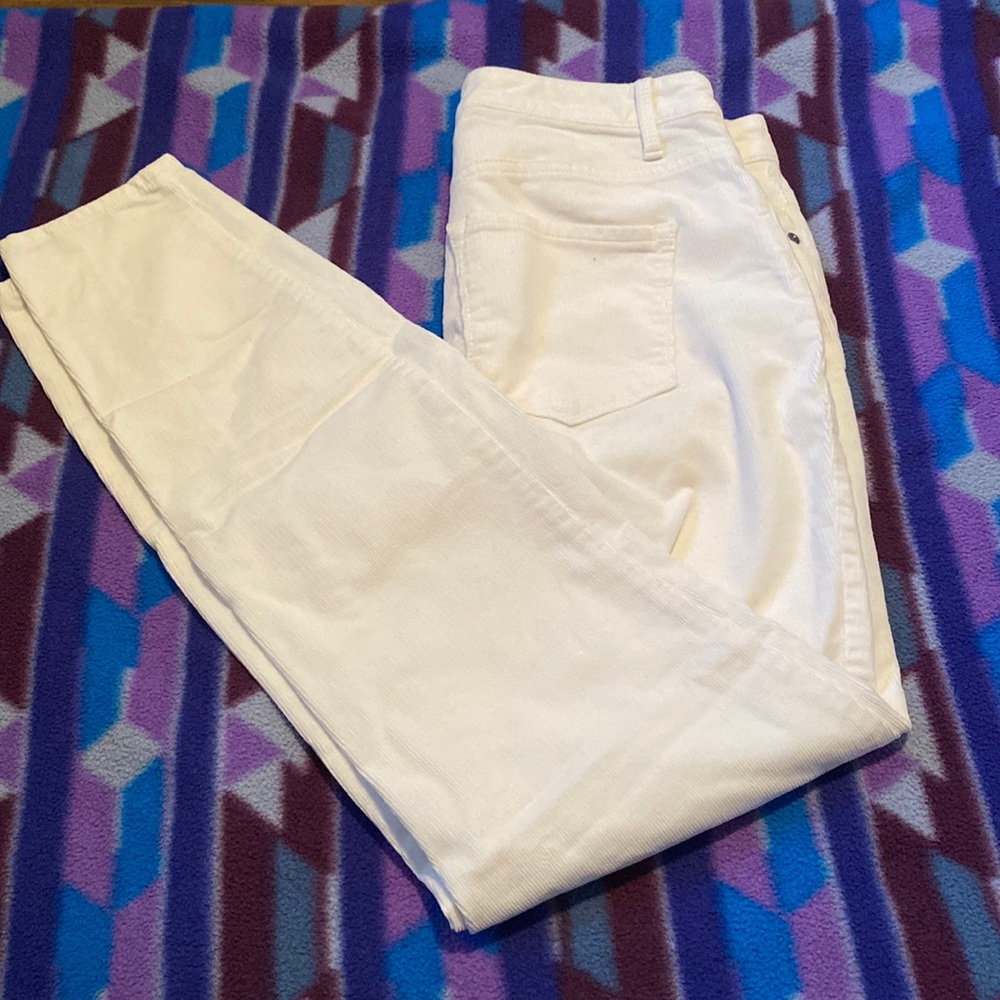 White corduroy pants